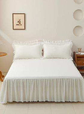 x纯棉白色床罩床m裙式单20247860件防滑1荷叶边全棉床单.82x2.2床