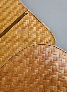 僮烨竹编漆具扇子竹制团扇宋代青篦扇TY800128汉饰品服纳凉舞蹈道