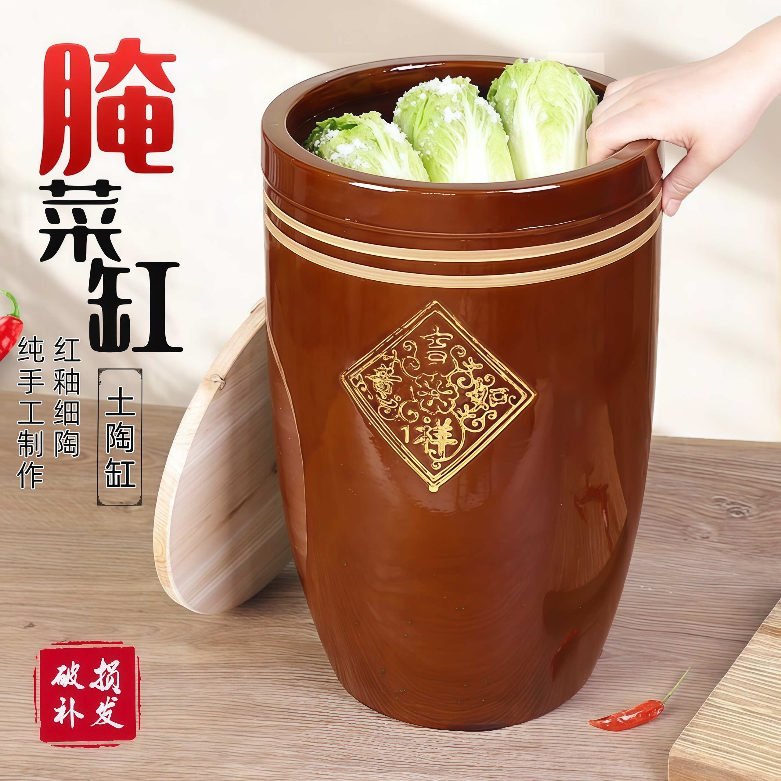 复古土陶大号米缸腌菜发酵