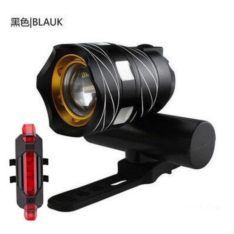 自行车前灯T6夜骑强光手电筒山地车USB充电车前灯远射单车配件