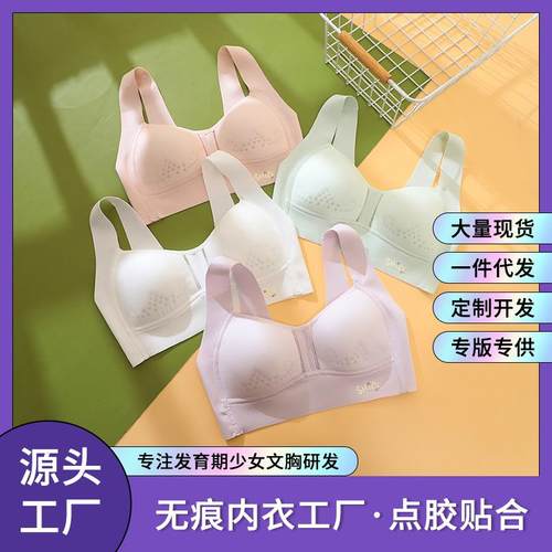 罩杯透气孔发育期少女内衣固定杯学生无痕运动背心青春期女童文胸