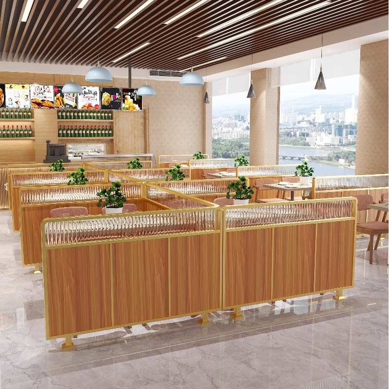 餐厅隔断饭店卡座铁艺半截矮格栅玻璃餐饮烧烤火锅店餐桌装饰隔栏