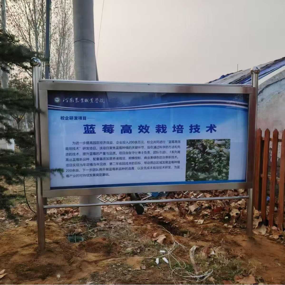 户外双开宣传栏乡村科普信息公告栏小区防雨不锈钢宣传展板