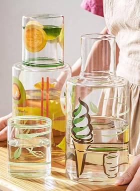 潮佰硼高硅凉水壶果开水WIZ壶花茶壶家用颜高大容量壶杯套装茶值