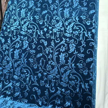 孔雀蓝色压花金丝绒韩国绒弹力绒布旗袍连衣裙不倒绒布料制衣面料