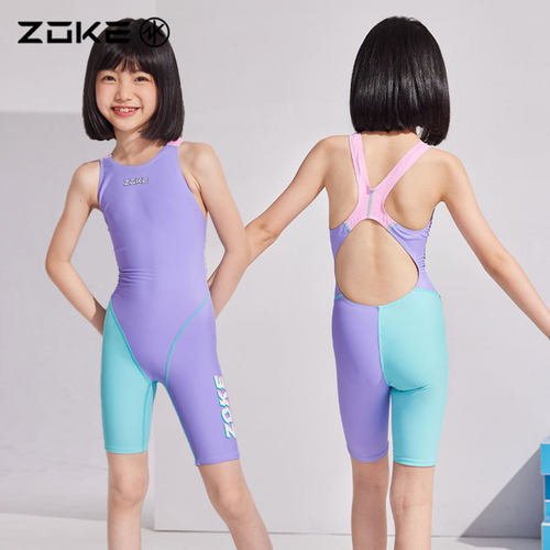 ZOKE洲克泳衣女孩2025新款五分专业训练比赛青少年竞技国潮游泳衣