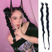 高档欧美风格 拳击辫马尾麻花辫发假夜会酒吧性表演摄影抖音风格 总