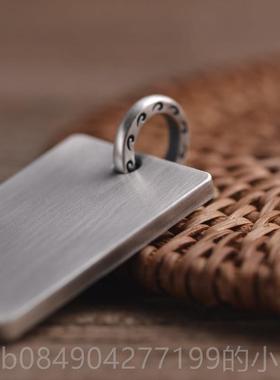 高档光面无牌字牌吊男 999纯银项链 空白平安品军牌饰刻字上尊男