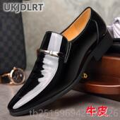高档春秋皮男真务皮鞋 男 透气漆皮结西装 镂空商正装 尖头男婚皮凉鞋