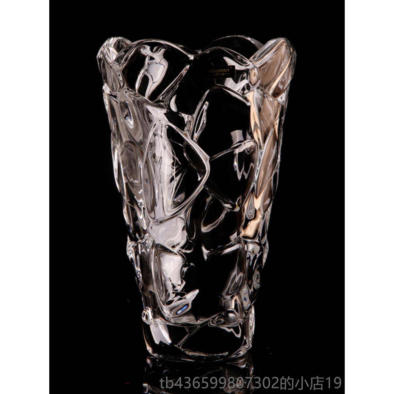 高档弗莱文茨客插花摆件水贵培富竹百合落地花瓶欧式大厅号玻璃花