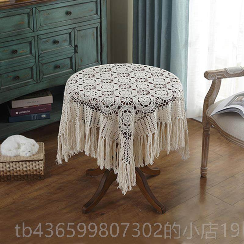 正品花街布5号圆形手钩针花桌钩布艺镂空家用客厅茶工几布防尘盖