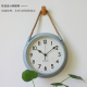 美式 乡村客厅超静音挂钟简约现代金属创意麻绳卧室时钟钟表挂表
