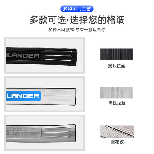 适用2022全新汉兰达丰田皇冠陆放门槛条迎宾踏板内饰专用改装配件