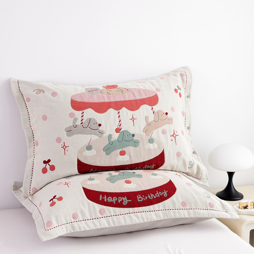 按扣纯棉纱布枕套一对装单人家用全包防脱落枕芯内胆套全棉枕头套,床上用品,枕套,淘宝优惠券,粉丝福利购,淘宝优惠卷