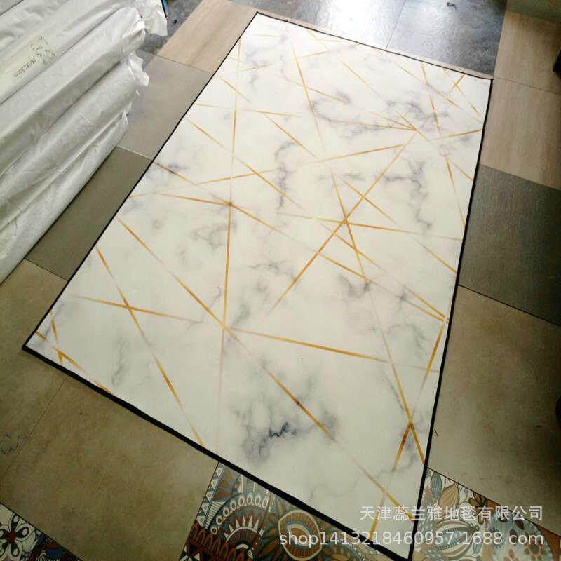 零售水晶绒印染地毯卧室客厅茶几地毯简约抽象可水洗 可折叠