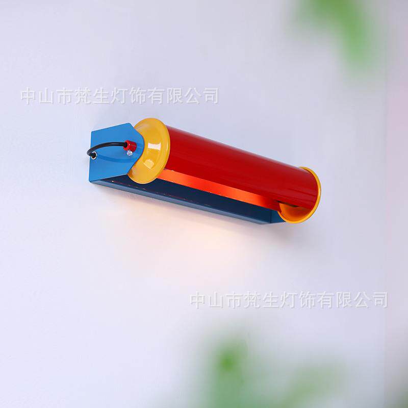 孟菲斯中古风壁灯背景照画灯卧室书房卧室儿童房床头复古镜前灯图片