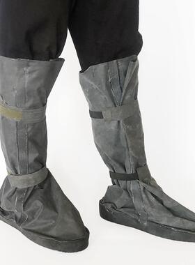 灰色防毒鞋套橡胶耐酸碱防化鞋套高帮训练靴套 04防毒靴套