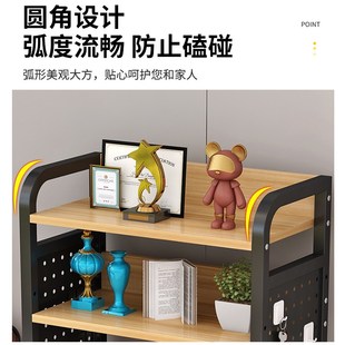 洞洞板放在床头柜上的置物架上方一体桌面多层书架增高化妆品架子