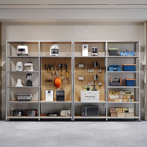 工业风铝型材多层隔板置物架工具箱展示架货架样品储物收纳柜落地