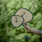 手工编织蒲扇老式 包边家用大藤扇夏日纳凉便携随身宝宝婴儿小扇子