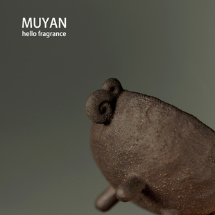 手作侘寂风香炉香皿家用沉香檀香炉禅意三足鼎立小香立陶瓷薰香炉