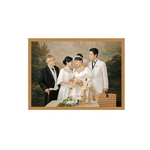 实木全家福大相框挂墙20 24寸画框加洗照片打印冲印客厅定制