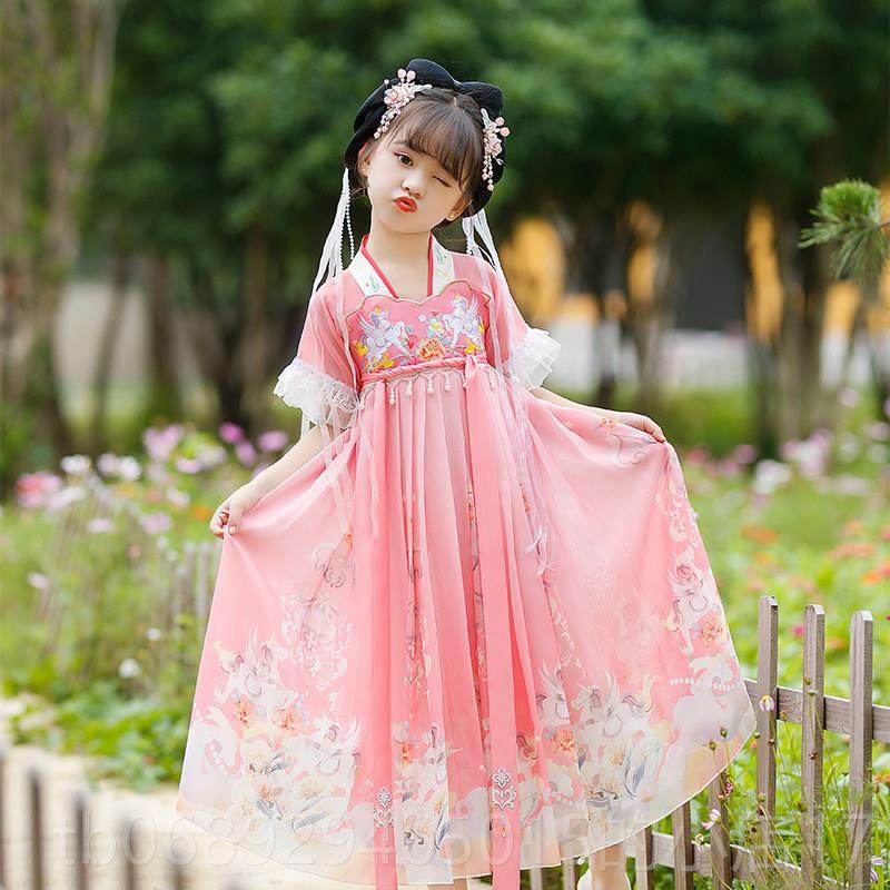 正品女童汉服款春袖连衣裙2025新款古风短儿童演出服高级仙公主超,童装/婴儿装/亲子装,汉服,淘宝优惠券,粉丝福利购,淘宝优惠卷