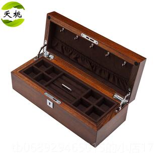 正品耀涛斯（珠宝俄罗树纯实木双层榆首饰盒带）锁珠宝收藏收纳盒