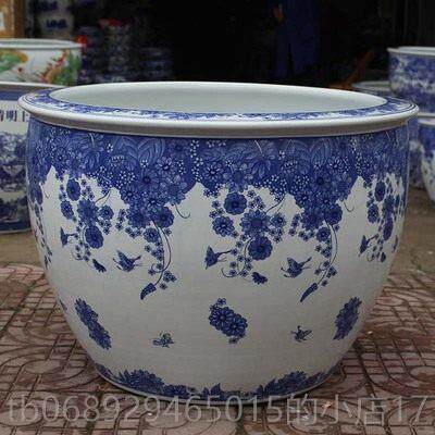 正品陶瓷鱼缸瓷青花金1米特大水缸门海庭院外鱼瓷缸睡莲室荷花乌图片