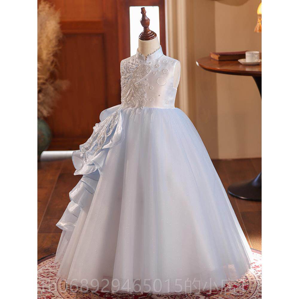 正品高端女持修童身礼服小主人裙走秀钢琴古筝演出服儿童中国风公