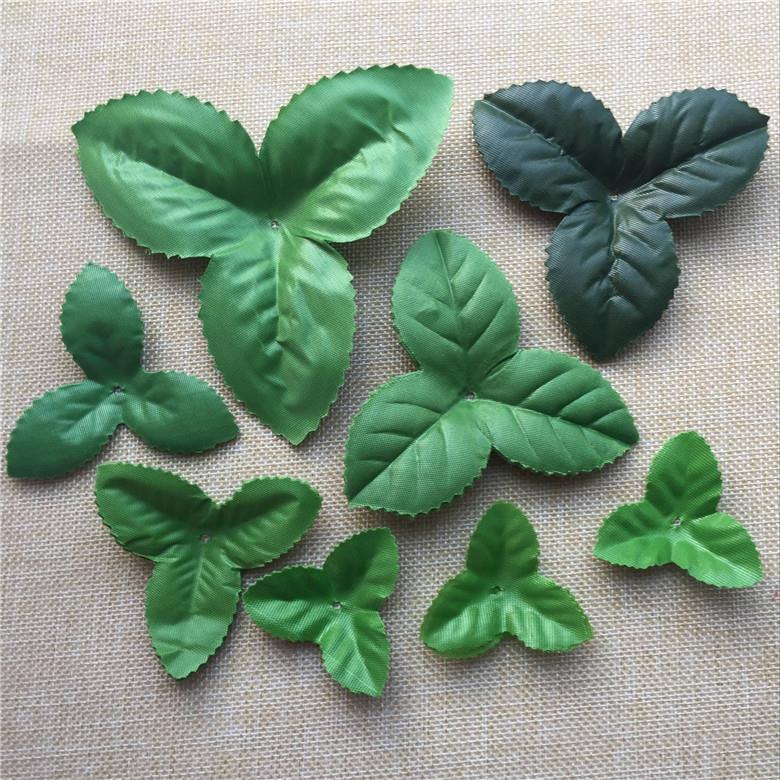 仿真绢布三角叶子 玫瑰花假叶片 丝网花配饰材料 其它配件用品图片