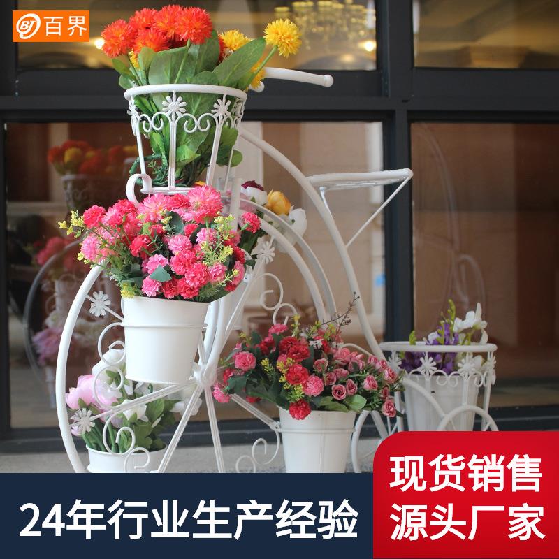 创意自行车铁艺花架阳台花架子绿萝花盆架家居园艺户外园林爬藤架
