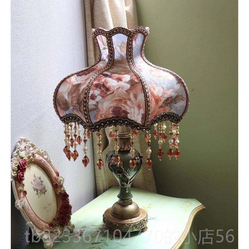 高档式宫廷美乡村复古 欧田园气式息 蕾丝台灯床头灯 房间灯 台灯