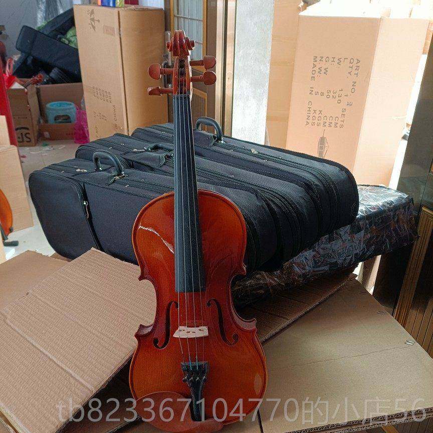 高档小提琴 手工虎纹实木人 考初学 入门乐级 儿童成器 配件全套