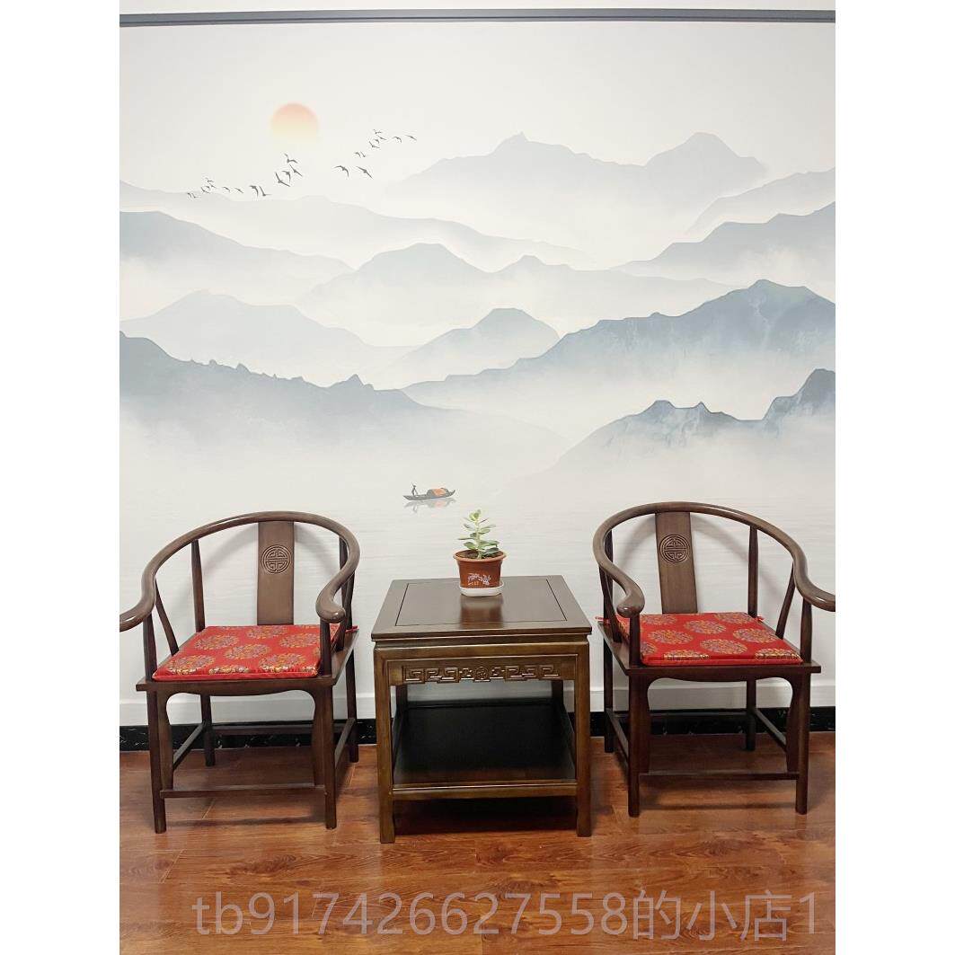 新款茶几户型小茶桌沙发桌实木双层角几客厅新小中式榆边木正方形