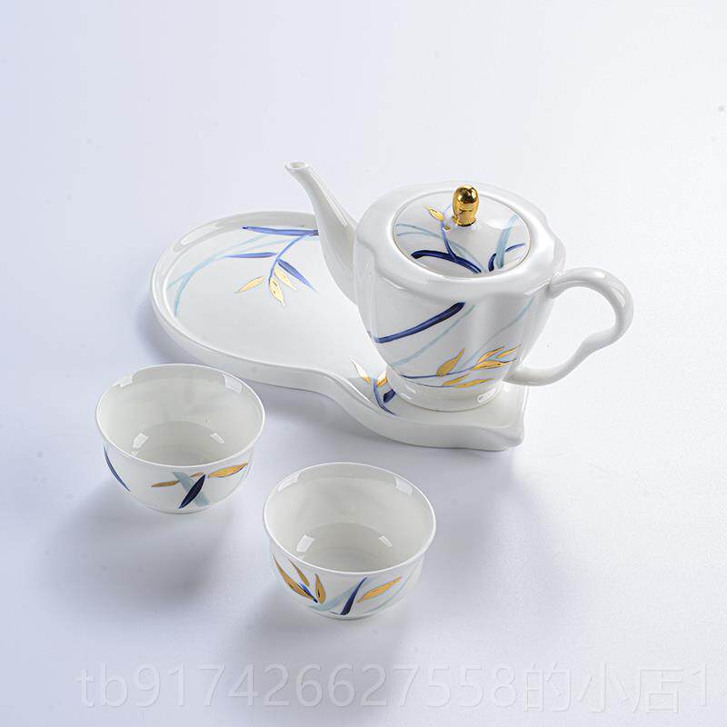 新款手绘功夫茶具骨瓷用具简单壶经家典礼盒茶饮用茶中国风4人