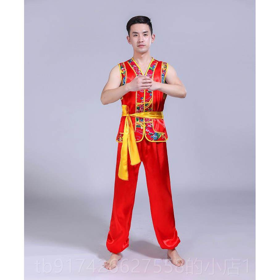 新款新款打鼓服服装演出服男服成人秧歌中国腰风民族水鼓服开场舞