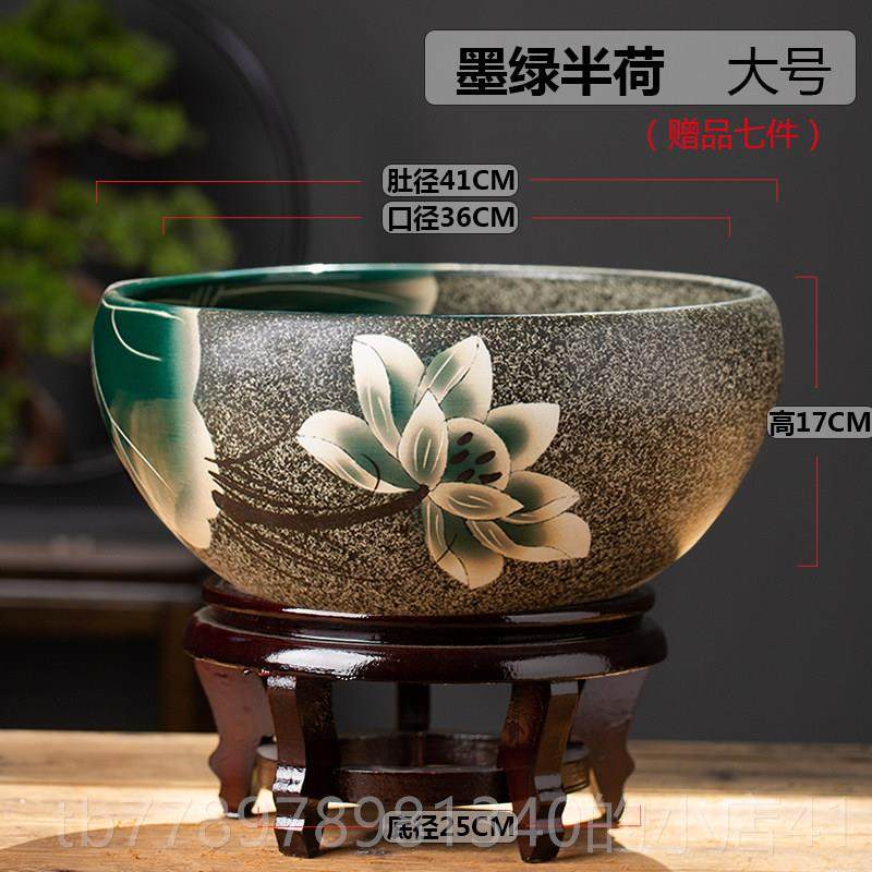 高档工陶瓷鱼缸桌面厅摆培件碗手莲缸睡莲花客盆课堂科学水容器乌,宠物/宠物食品及用品,桌面缸,淘宝优惠券,粉丝福利购,淘宝优惠卷