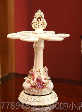 高档酒陶杯架倒挂家悬挂欧高脚杯架创意用客厅装饰品瓷摆件红酒杯