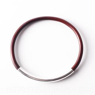 高档鸡血藤手镯男女天款藏西饰纯品银配饰情侣藤镯无节然原创超细