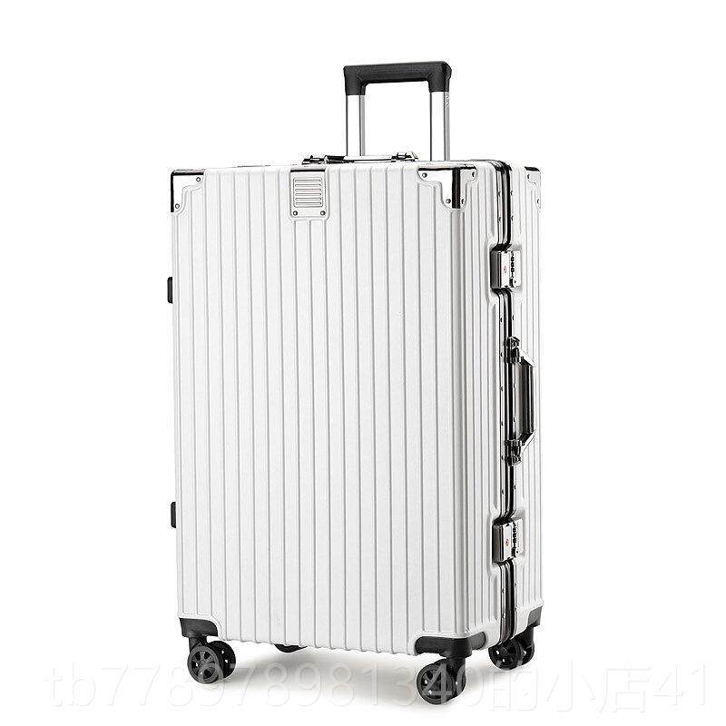 高档机拉杆箱行0李箱静万向轮高颜值加厚铝框24寸旅行箱密码音箱
