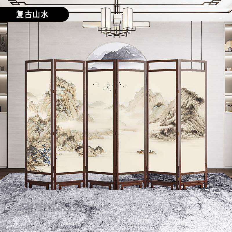 高档式 实木中风隔屏断墙办公室折叠移动酒遮店 家用客厅挡玄关