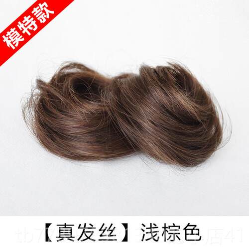 高档双丸子圈头假发假女花苞头盘发发器自蓬松然猫耳抓夹假发包头