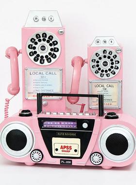 复古录音收音机电话机模型摆件摄影道具摆件家居店铺橱窗软装饰品