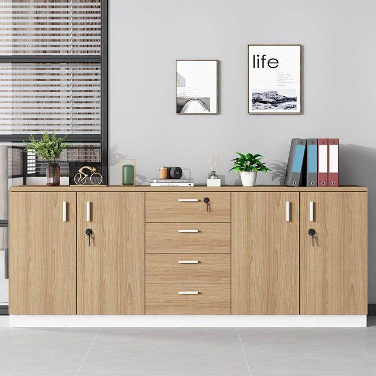 文件柜矮柜办公室储物柜抽屉带锁资料柜落地柜茶水柜木质