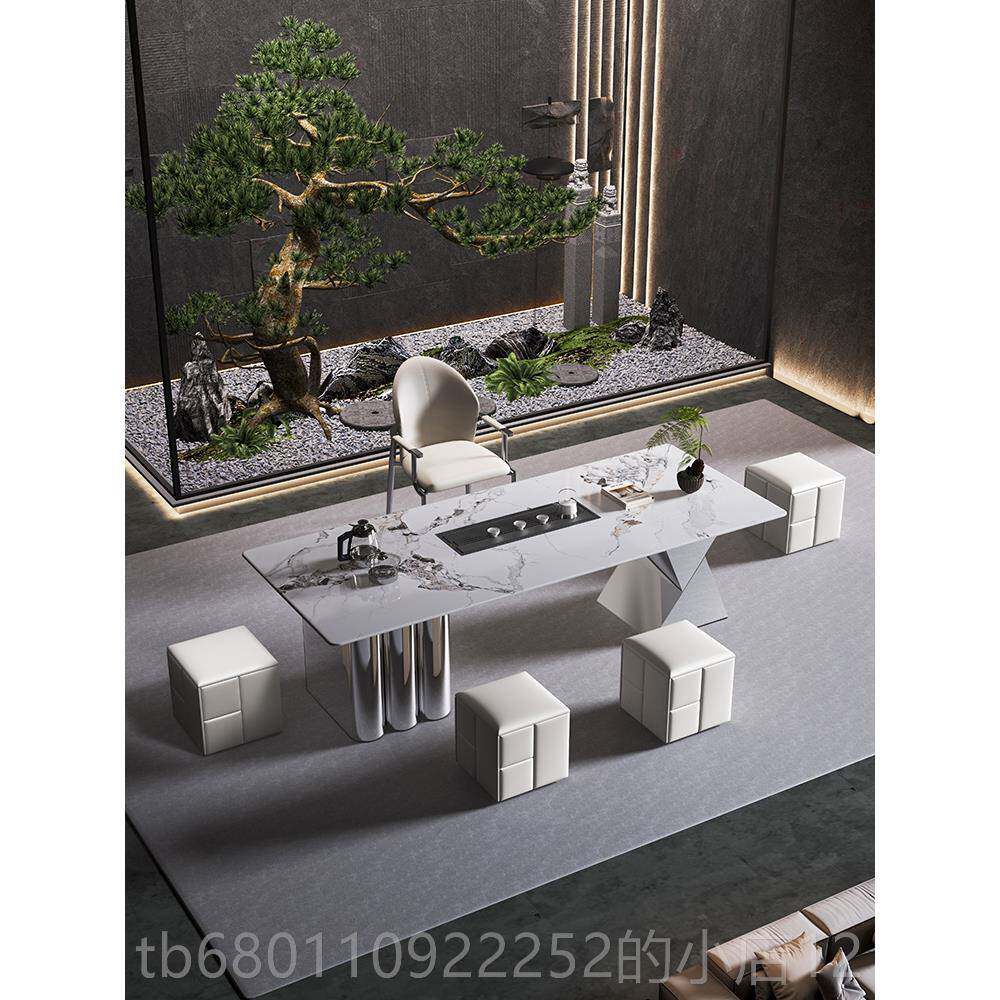 正品2025款高端岩板茶桌椅烧新水壶式一体嵌入公茶具一整套办室泡
