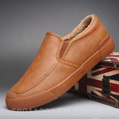 正品老北京布男鞋男鞋面冬季加保绒暖绒二棉鞋套脚潮流时尚加厚雪