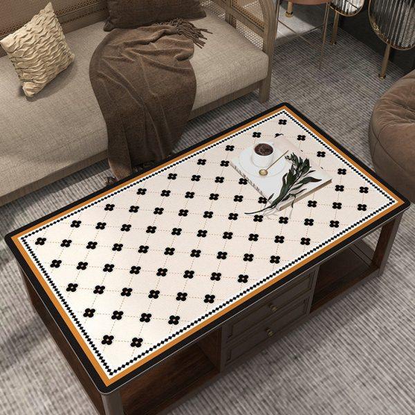 美式氛围茶几垫子桌布防水防油免洗桌面垫高级感皮革茶几垫餐桌垫,居家布艺,茶几垫,淘宝优惠券,粉丝福利购,淘宝优惠卷