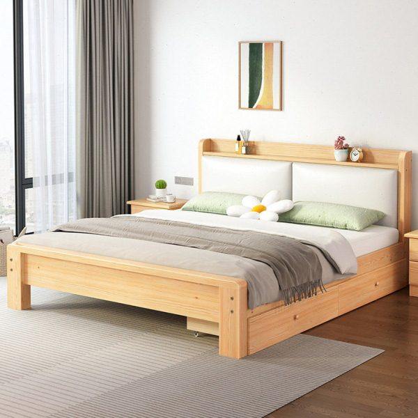 实木床1.5米床全实木主卧现代简约小户型1.2单人床欧式软包双人床,住宅家具,实木床,淘宝优惠券,粉丝福利购,淘宝优惠卷