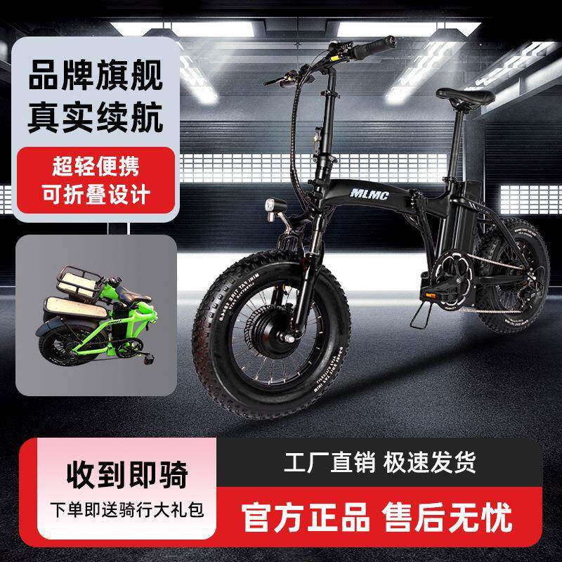 工厂20寸折叠电动车变速助力车雪地胖胎代步自行车双碟刹制动